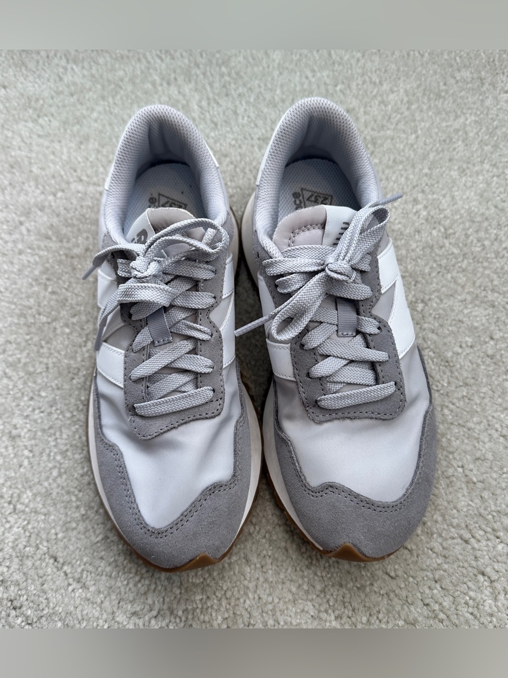 New Balance Women's Gray and White Retro Runner Sneakers - Picture 6 of 10